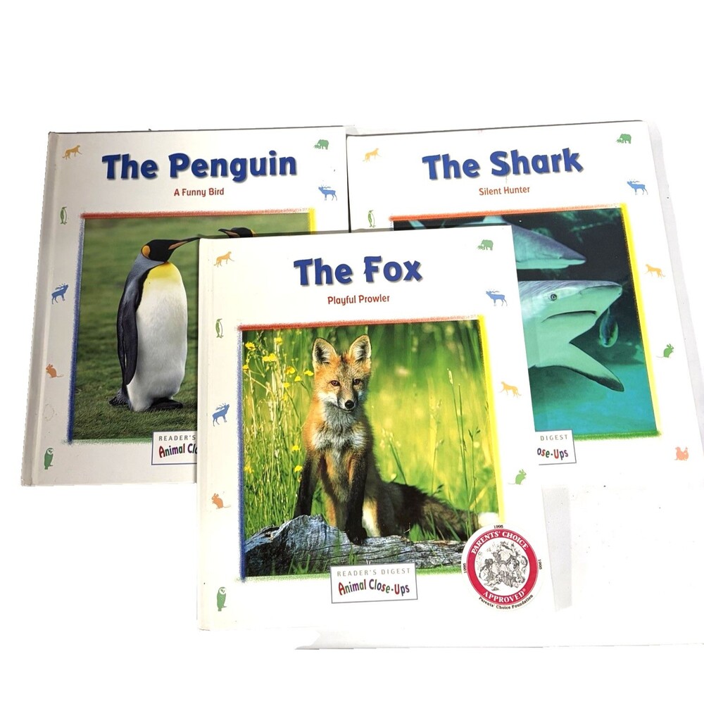 Reader's Digest ANIMAL CLOSE-UPS Children's Books Set Of 3 Hardcovers Education